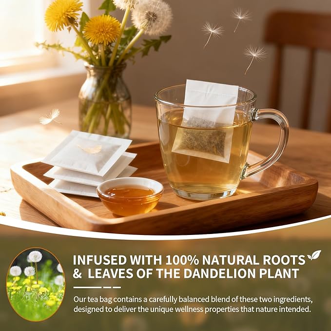 Satolchea Dandelion Leaf & Root Tea Bags | 100 Tea Bags | Natural Roasted Root - Image 4