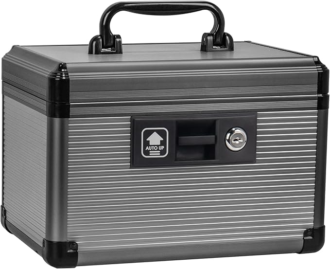 Medicine Lock Box with Key, Alluminum Alloy Box by Lockbako