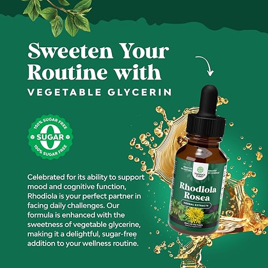 Natures Craft High Potency Rhodiola Rosea Tincture -Liquid Rhodiola Supplement - Image 4