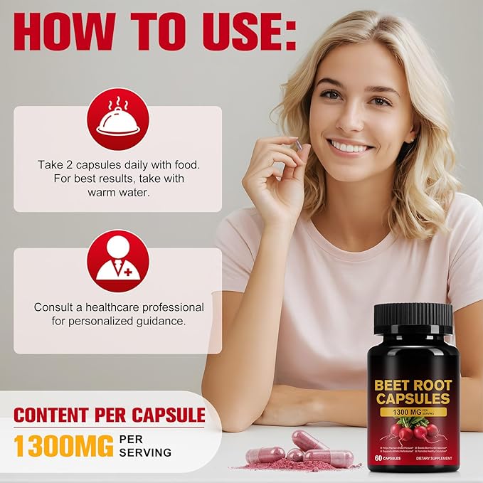 Beet Root Capsules 1300mg, Beet Root Powder - Image 7