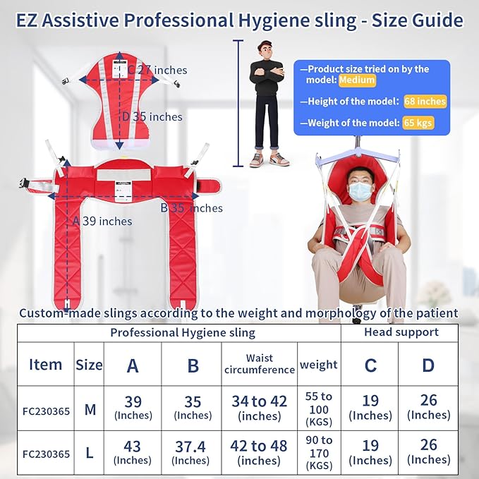 Patient Lift Sling, Medical Commode Patient Lift Aid Transfer Sling - Image 3