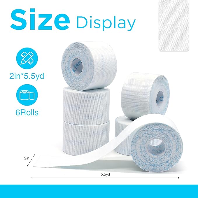 OK TAPE Hypoallergenic Surgical Tape 2 inch x 5.5yd |6 Rolls, Dry Medical Tape - Image 2