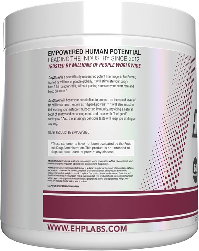 EHP Labs OxyShred Pre Workout Powder & Shredding Supplement - Image 2