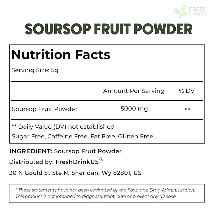 FreshDrinkUS, Premium 1oz Soursop Fruit Powder, 100% Natural and Pure from - Image 2