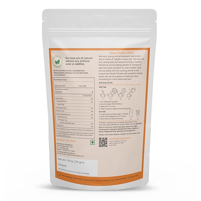 TeaNOURISH Chamomile Turmeric Herbal Tea | Calming and Relaxing | Chamomile - Image 6