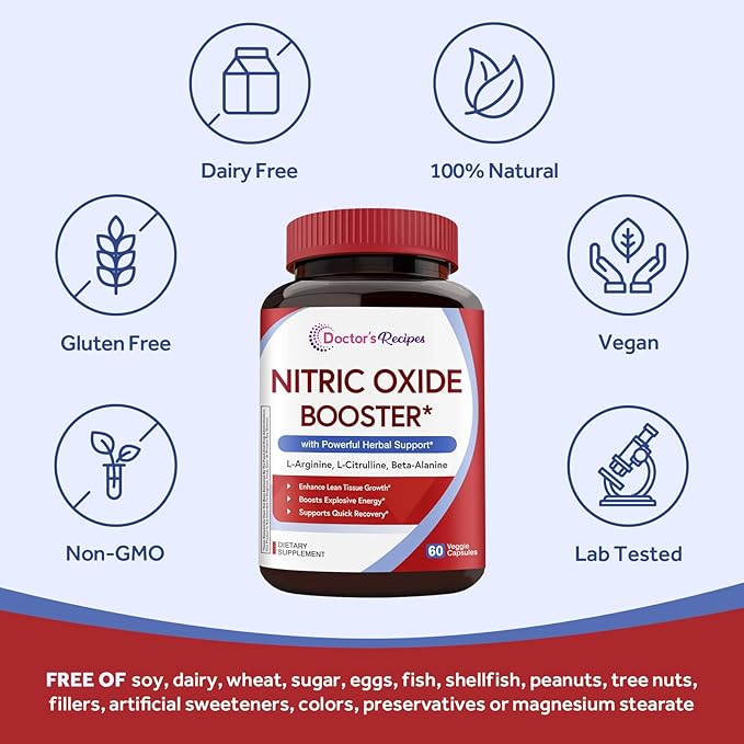 Doctor's Recipes Nitric Oxide Booster, 1380 mg, L-Arginine, L-Citrulline - Image 5