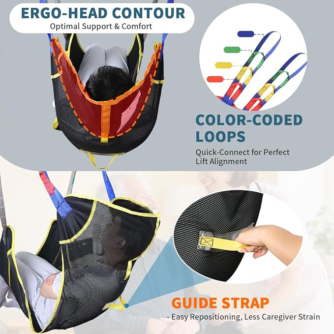 Universal Full Body Patient Lift Sling, Mesh Fabric Patient Sling Transfer and - Image 6