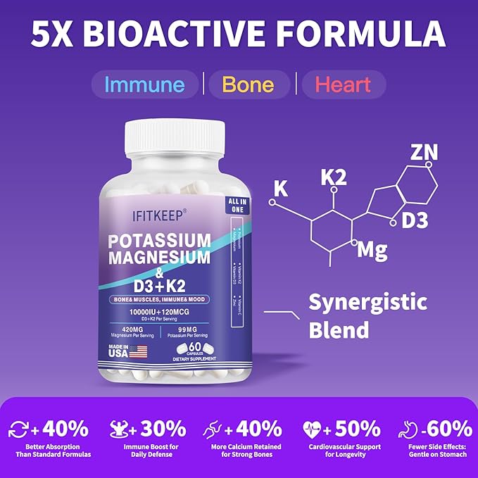 Magnesium Potassium D3 K2 10000IU Supplement - Image 7