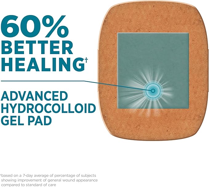 BAND-AID Brand Pro Heal Adhesive Waterproof Bandages, Hydrocolloid Gel Patch - Image 2