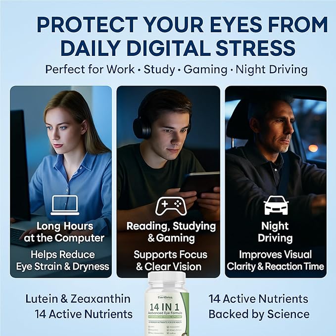 Evervision 14 in 1 Advanced Eye Formula, Eye Vitamin and Mineral Supplement - Image 7