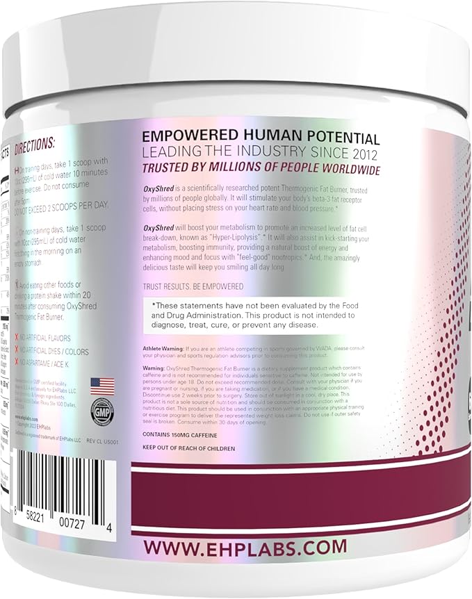 EHP Labs OxyShred Pre Workout Powder & Shredding Supplement - Image 9