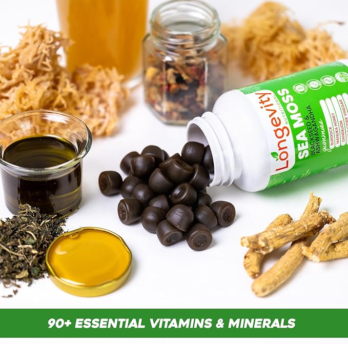 Sea Moss, Thyroid Energy Vitamins Mineral Burdock Manuka Honey Dandelion Apple - Image 4