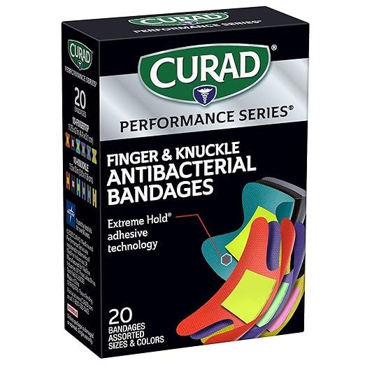 Curad Performance Series Fingertip and Knuckle Antibacterial Bandages, Extreme - Image 3