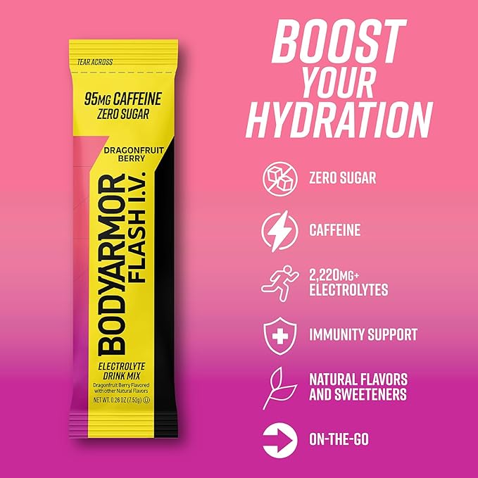 BODYARMOR Caffeinated Flash I.V. Electrolyte Packets - Image 3