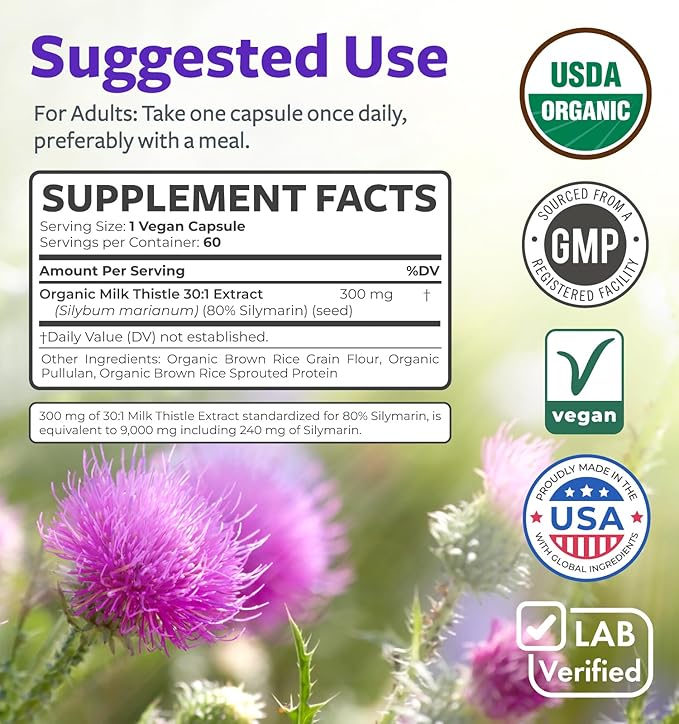 USDA Organic Milk Thistle Capsules - Image 2