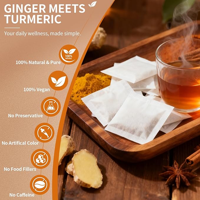 Satolchea Turmeric Ginger Cinnamon Tea Bags | 150 Tea Bags | 100% Natural - Image 4