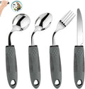 Adaptive Utensils for Elderly 4 Piece, 45°Angled Parkinsons Utensils for Elderly by KintKita