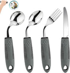 Adaptive Utensils for Elderly 4 Piece, 45°Angled Parkinsons Utensils for Elderly by KintKita