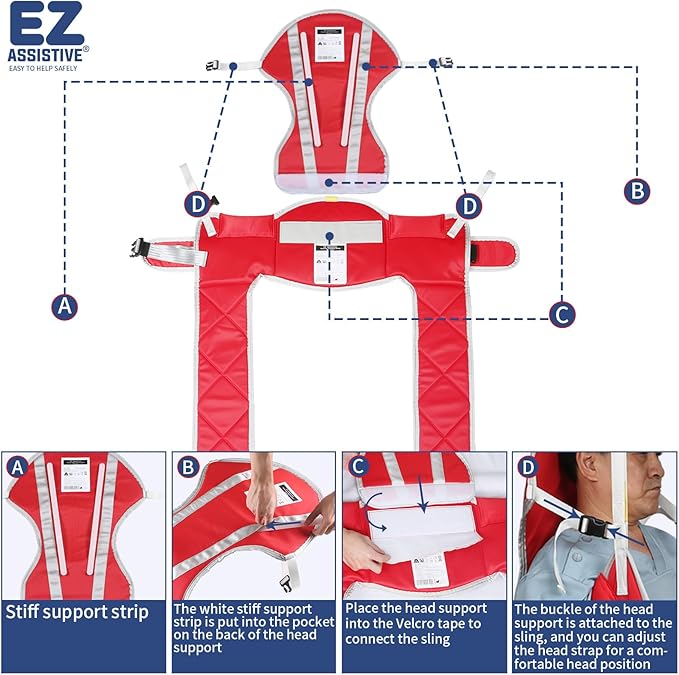 Patient Lift Sling, Medical Commode Patient Lift Aid Transfer Sling - Image 7