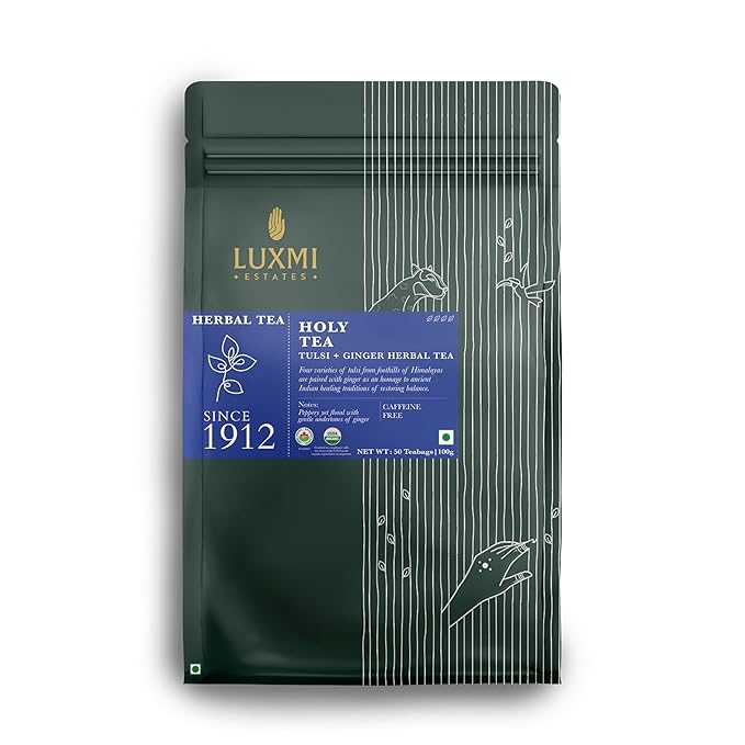 Luxmi Estates, Organic Tulsi Tea, 50 Tea Bags, Caffeine Free, Non-GM and Organic by LuxmiEstates
