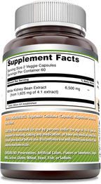 Amazing Formulas White Kidney Bean Extract 6500 Mg | Vegetarian Capsules | - Image 2