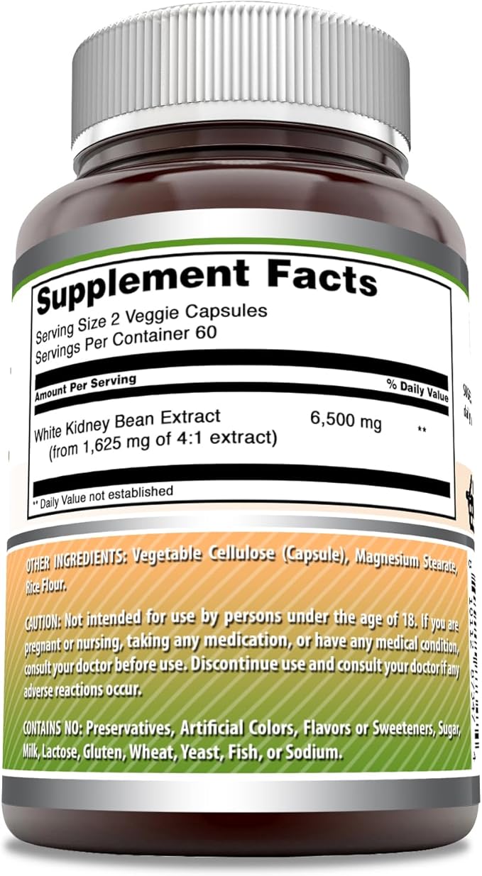 Amazing Formulas White Kidney Bean Extract 6500 Mg | Vegetarian Capsules | - Image 2