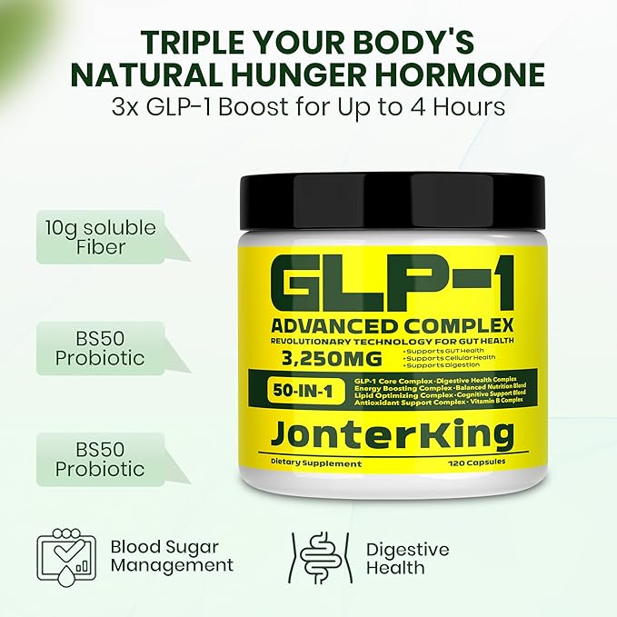 50-in-1 GLP-1 Supplement with Akkermansia & Vitamin B, GLP Support, Hunger & - Image 2