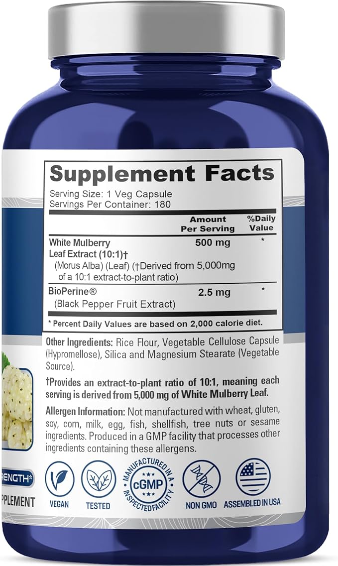 NusaPure White Mulberry Leaf Extract 10:1 Extract, 500 mg Equivalent to 5000mg - Image 2