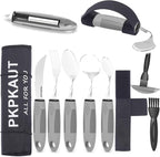 Weighted Parkinsons Utensils for Hand Tremors, Weighted Silverware for by PKPKAUT