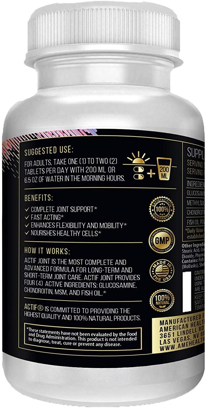 ACTIF Joint Supplement 4-in-1 Fast Relief Maximum Strength, Full Joint Support - Image 2