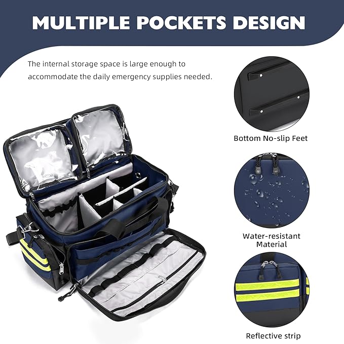 Empty First Aid Bag Medical Bag Home Health, Empty First Aid Storage - Image 3