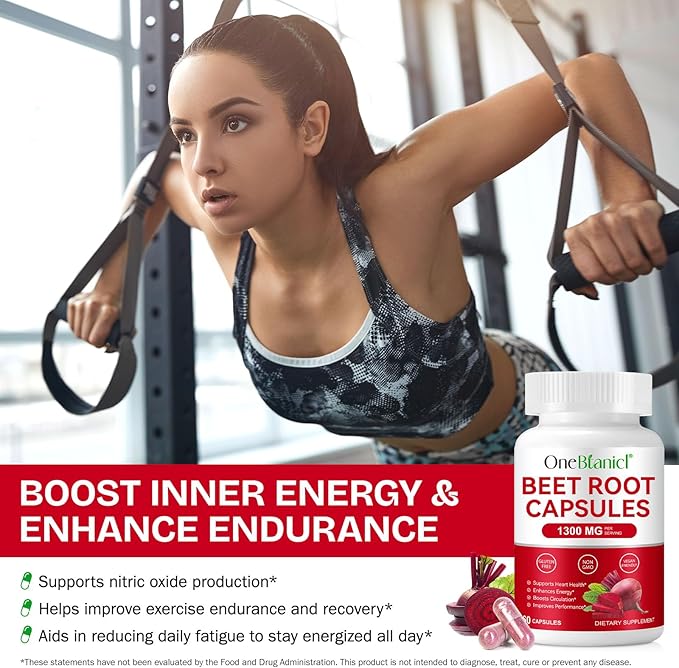 Beet Root Capsules for Natural Energy & Endurance Support, Beetroot Powder Beet - Image 5