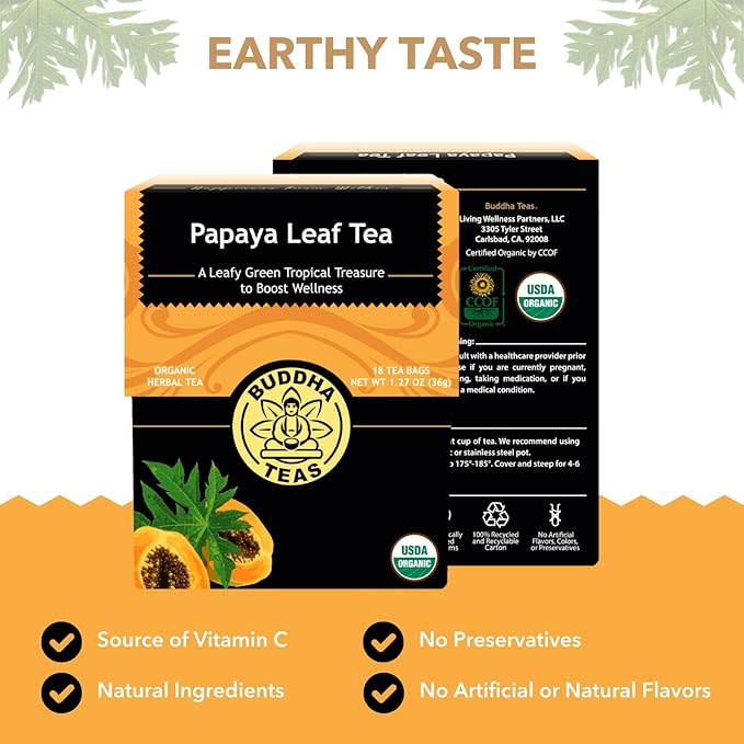 Buddha Teas Organic Papaya Leaf Tea - Image 2
