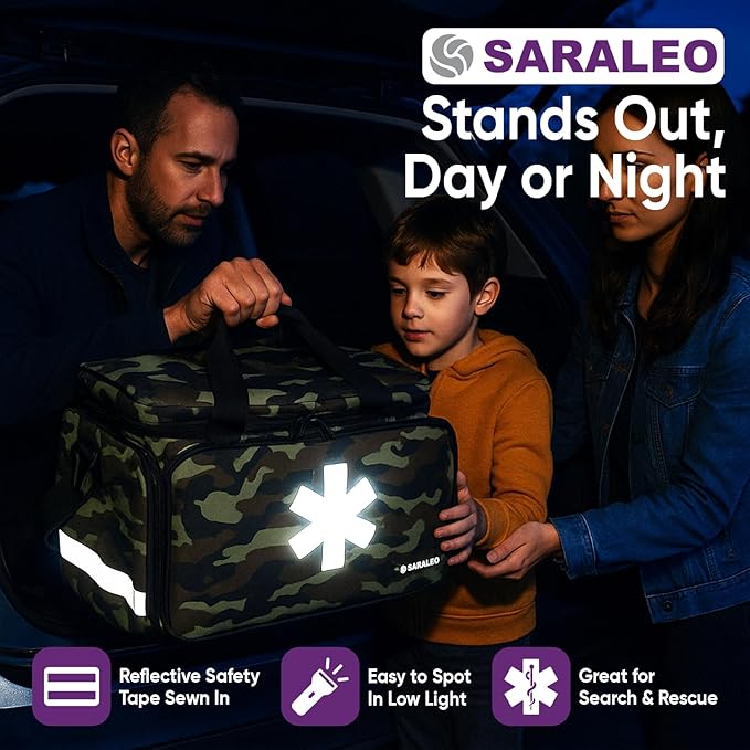 SARALEO Camo First Responder Bag Empty – Medical Supply Organizer - Image 4