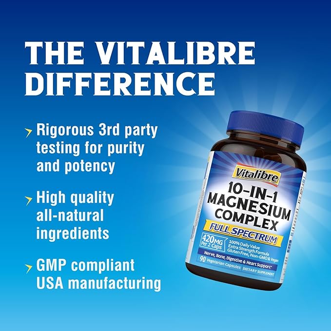 10 in 1 Magnesium Complex, 420mg Elemental Magnesium | Ultra Strength, Max - Image 6