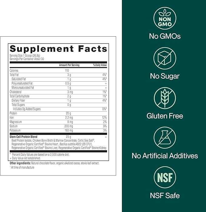 Stem Cell Protein Powder Chocolate – Bone Marrow & Bone Broth Protein, Bacillus - Image 6