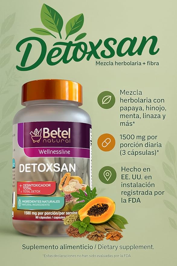 Betel Natural Detoxsan Capsules Total Detox Cleanse Healthy Liver and Colon - Image 4
