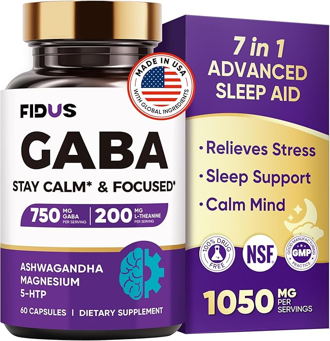 1050mg GABA L-Theanine Ashwagandha by FIDUS