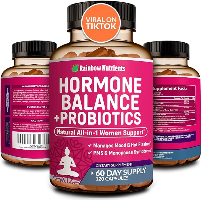 Hormone Balance + Probiotics for Women- Natural Menopause Relief, Weight by RainbowNutrients