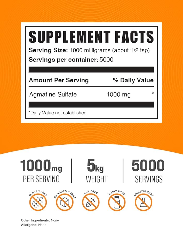 BulkSupplements.com Agmatine Sulfate Powder - Image 2