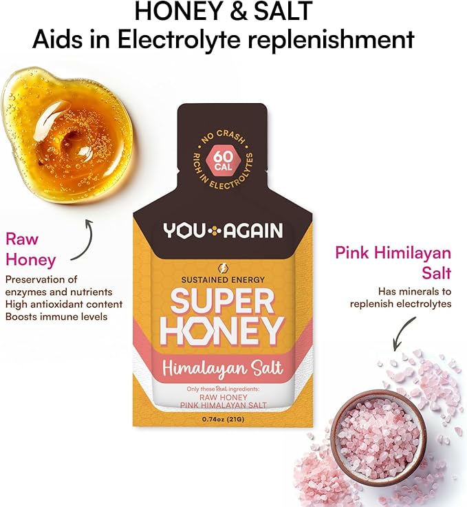 You Again Super Honey Clean Energy Gel, Honey & Himalayan Salt | Electrolyte - Image 5