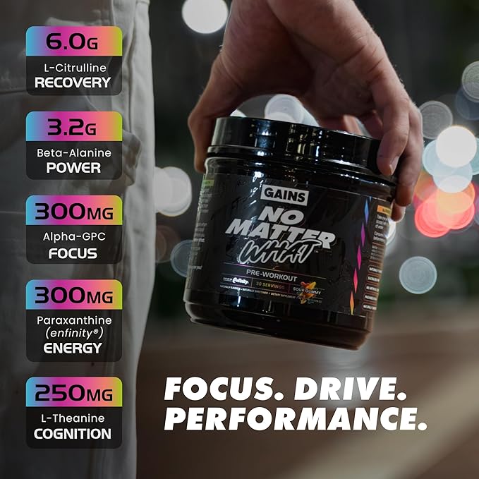Gains in Bulk No Matter What Pre Workout Powder, - Image 3