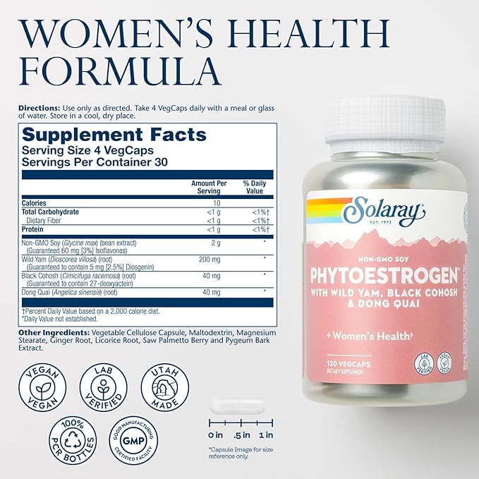 SOLARAY PhytoEstrogen Menopause Supplements - Image 2