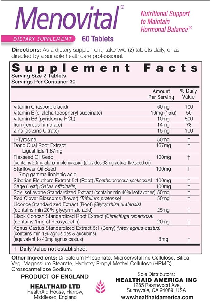 HealthAid Menovital – Twice-Daily Herbal Supplement - Image 2