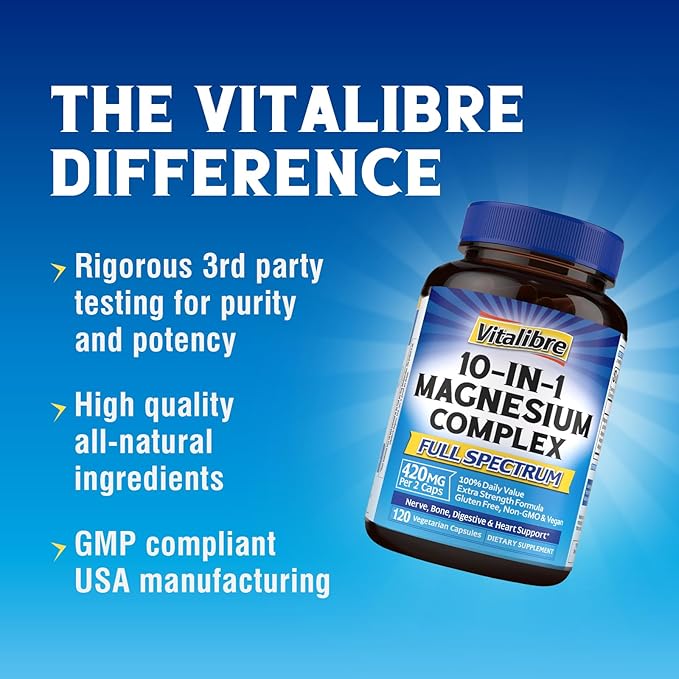 10 in 1 Magnesium Complex, 420mg Elemental Magnesium | Ultra Strength, Max - Image 6