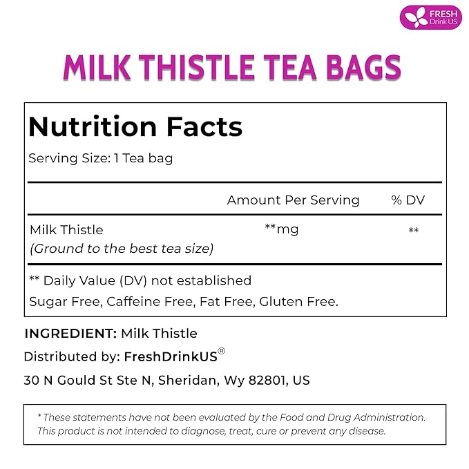 FreshDrinkUS, Premium 205 Milk Thistle Tea Bags, 100% Natural & Pure from Milk - Image 2