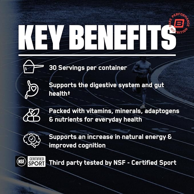 BARE PERFORMANCE NUTRITION, BPN Strong Greens Superfood Powder, 30 Servings - Image 3