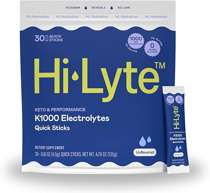 Hi-Lyte K1000 Hydration Packets Unflavored Keto & Performance, 30 Servings by Hi-Lyte