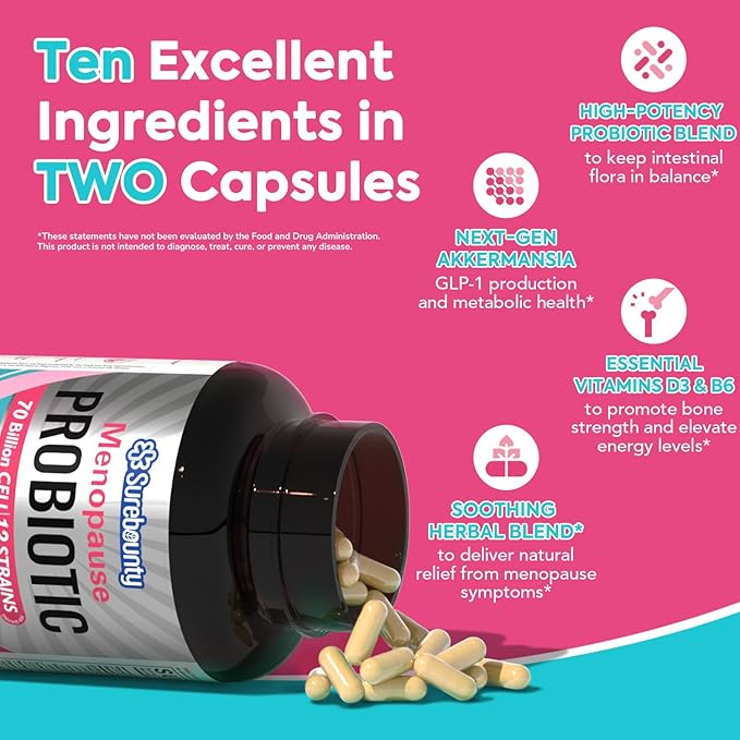 Menopause Probiotic Supplement for Women, 70 Billion CFU, - Image 3