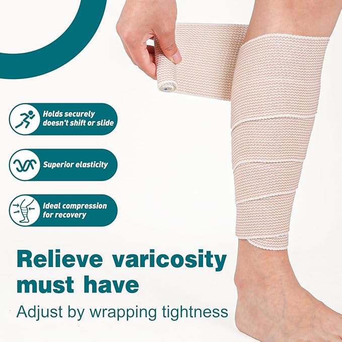 AZEN Premium 60 Pack Elastic Bandage Wrap 4 Inch, Compression Wrap Bandage - Image 5